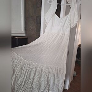 Shimmery white Altar'd State midi dress